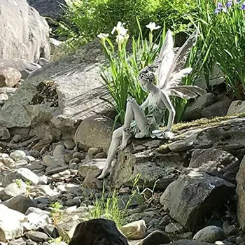 Flower Fairy Statue Ornament Figurines With Wings Outdoor Garden Resin Craft Landscaping Yard Decoration Fast Delivery 6