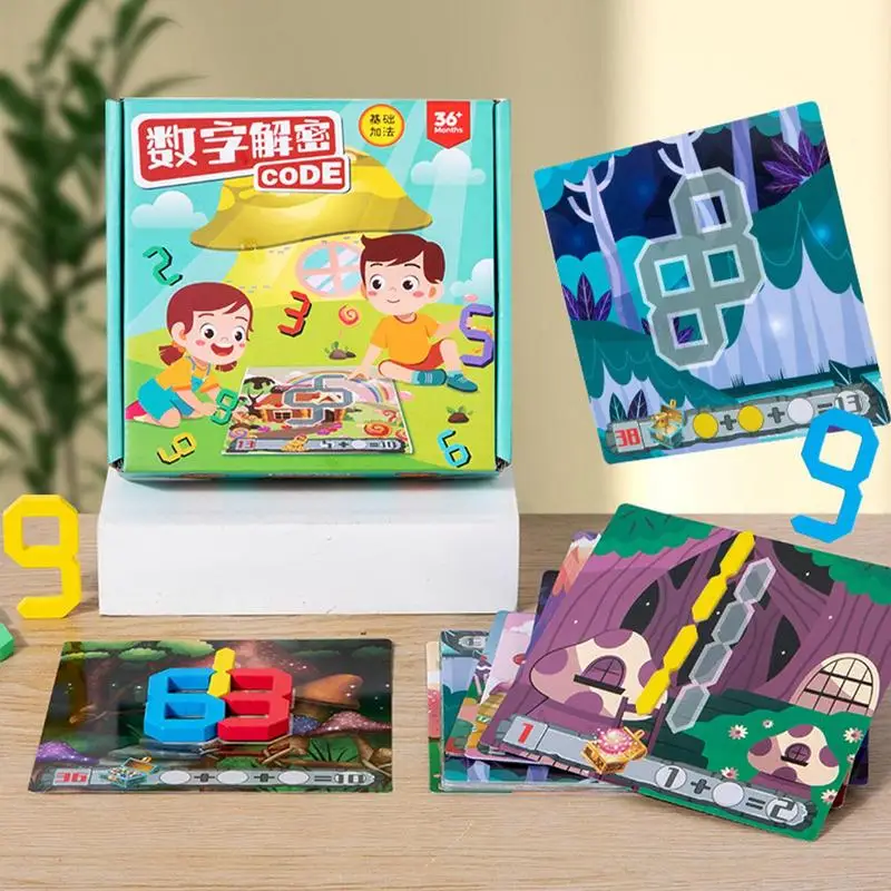Number Flash Cards Counting Board Preschool Educational Toys Color Cognition Matching Puzzle Game For Toddler Boy Girl 3 Years