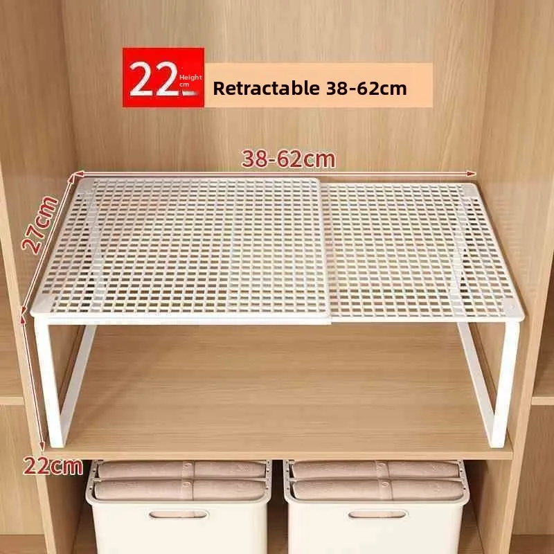 Prateleiras Ajustáveis para Armário - Suporte Retrátil para Organização de Closets, Armários e Sapateiras
