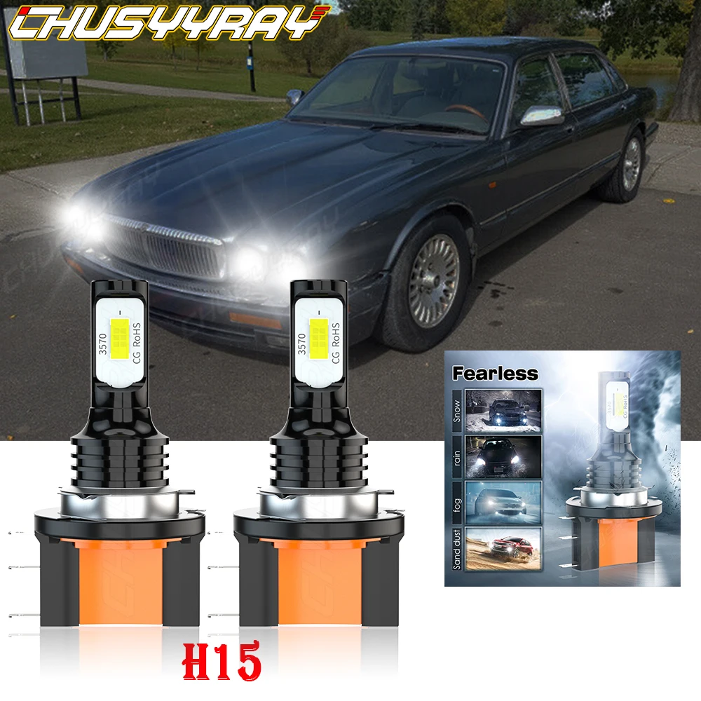 Chusyyray Car Lights 2X Compatibile Per Jaguar Xe 2017-2019 H15 Fari A Led Super Bright White H15 Lampadine High Beam Drl Lampadine