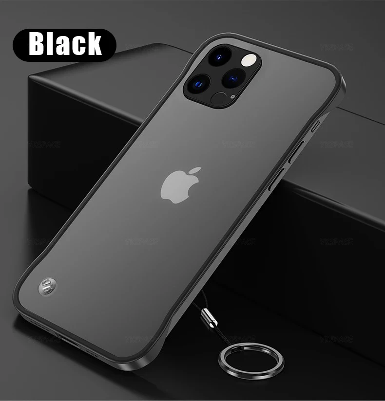 Frameless Matte Shockproof Case with Camera Lens Protection & Hard PC Cover