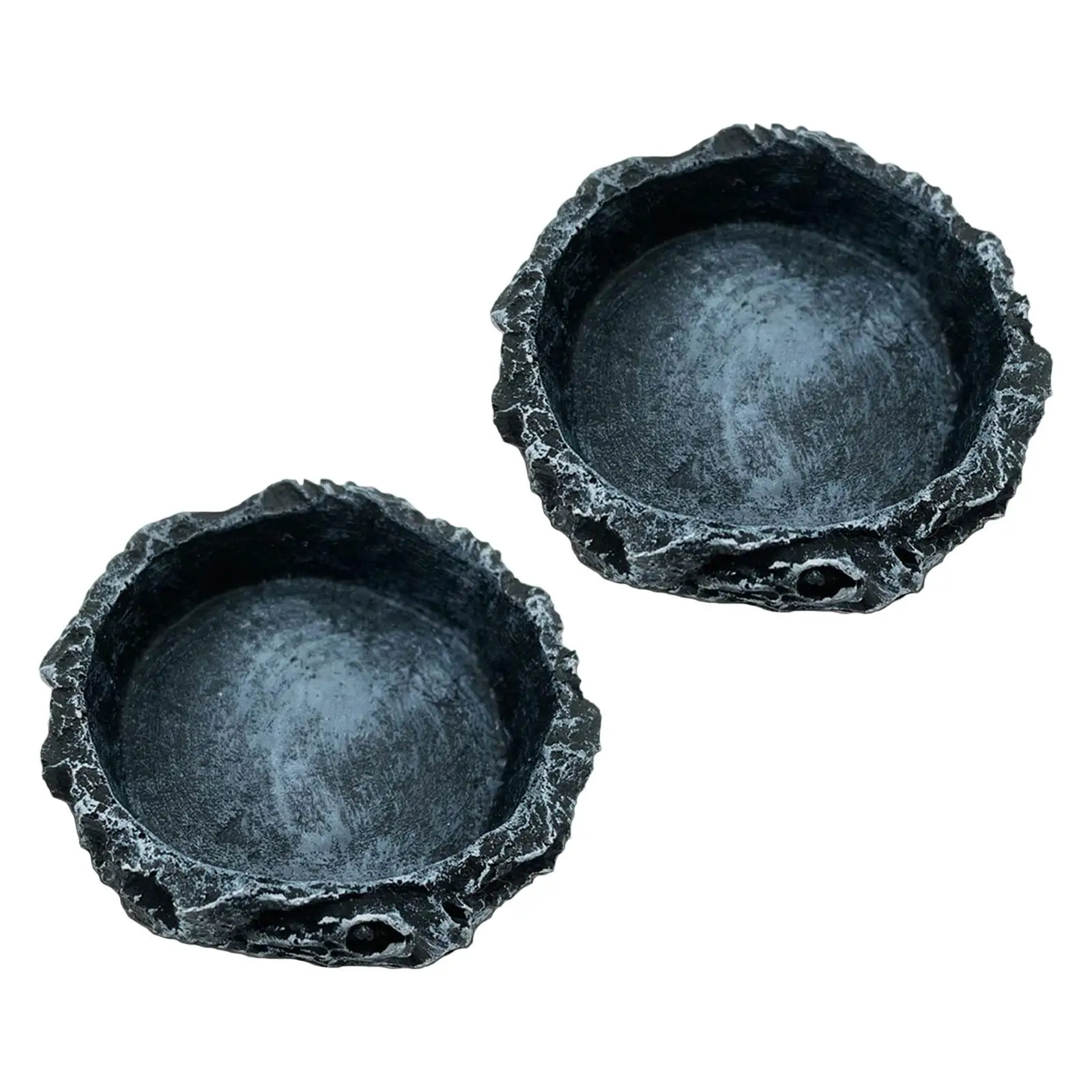 2 Pack Reptile Water Bowl, Reptile Food Bowl, Worm Resin,