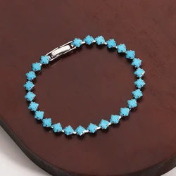Elegant Blue Turquoise 18K Gold Plated Waterproof Bracelet (Style C silver)