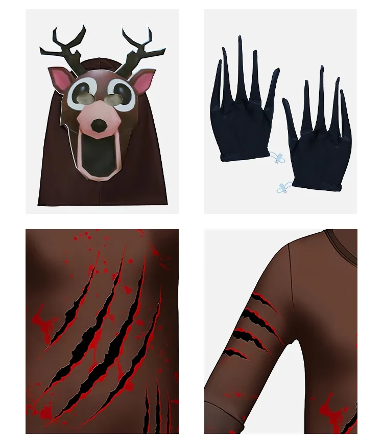 Kids Deer Costume – Toddler Reindeer Outfit With Antler Headband & Booties – Soft Velour Jumpsuit For Halloween & Christmas - View #10