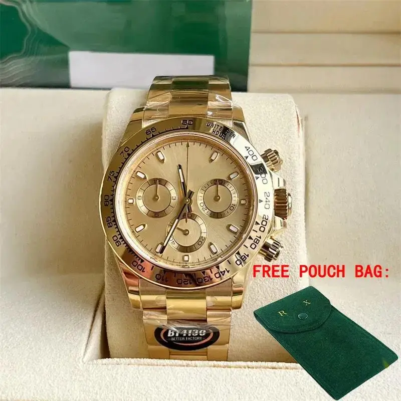 

Luxury Men's New Automatic Mechanical Watch Stainless Steel Gold Black Blue Green Sapphire Sports Wristwatch