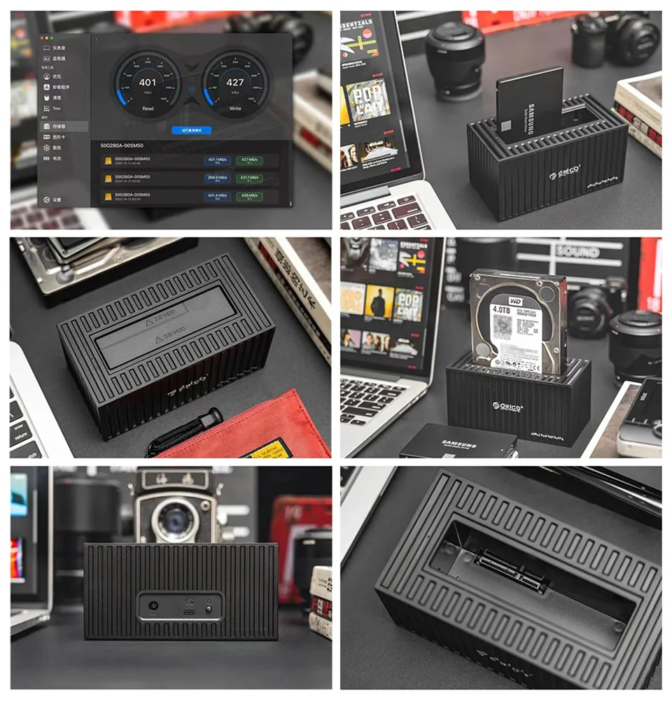 orico polegadas disco rígido docking station sata hdd ssd caixa de casa externo usb um tipo baía dupla hd disco slot