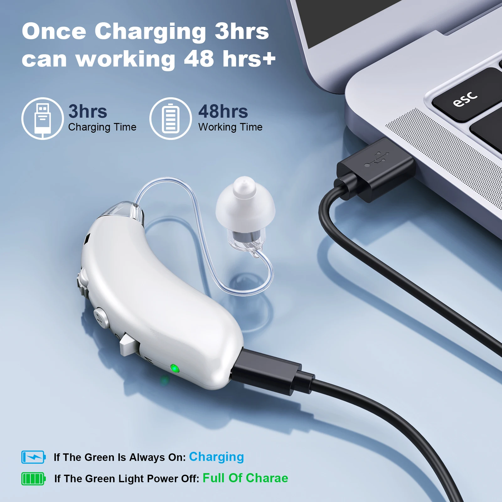 Rechargeable Hearing Aids Digital  Hearing Aid Adjustable Tone Sound Amplifier Portable Deaf Elderly digital Hearing Aid 3