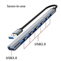 2026 new model USB C Hub USB Hub 3.0, Aluminum 7 in 1 USB Extender|USB Splitter with 1 X USB 3.0, 4 X USB 2.0 and 2 X USB C Port - Image 6