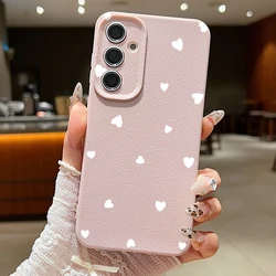 White Love Hearts Phone Case - Elegant Protective Cover for Samsung Galaxy A55 (A517 Pink)