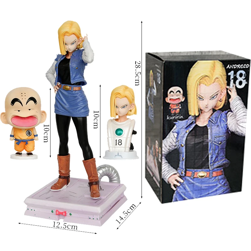 

Anime Dragon Ball Z Android 18 Figure Statue 28.5cm Android 18 Lazuli Krillin PVC Action Figurine Collection Model Toy Kids Gift