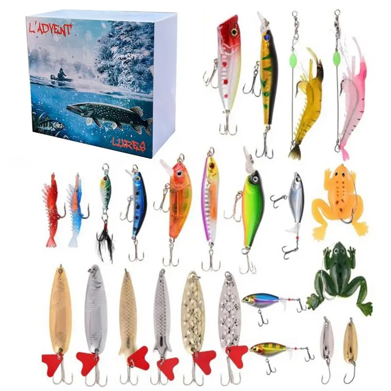 Christmas Fishing Advent Calendar 24 Days Lures Set