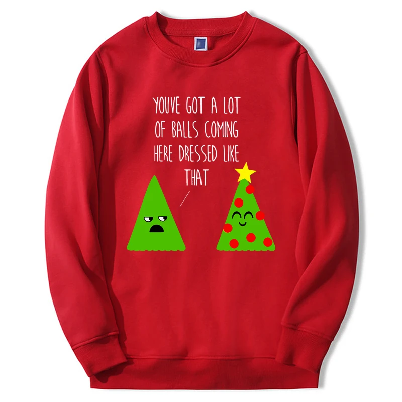 

Christmas Tree Conversation Xmas Hoodies Round Neck Fashion Long Sleeve Streetwear Man's Top Hip Hop Casual Sweatshirt Clothes