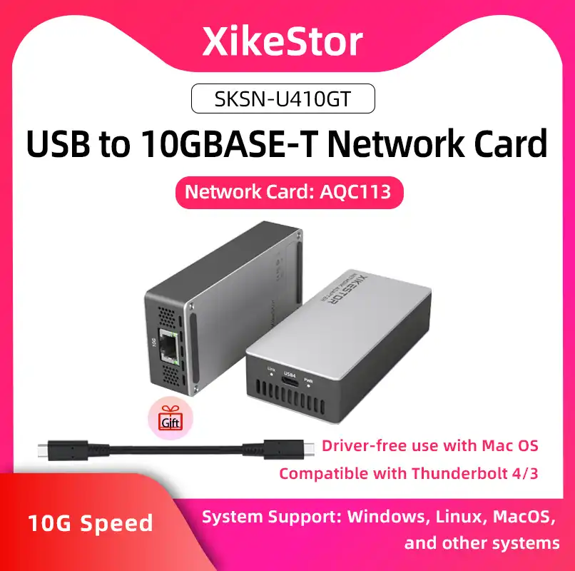 XikeStor 10G USB to 10GBASE-T Network Card Driver-free use with