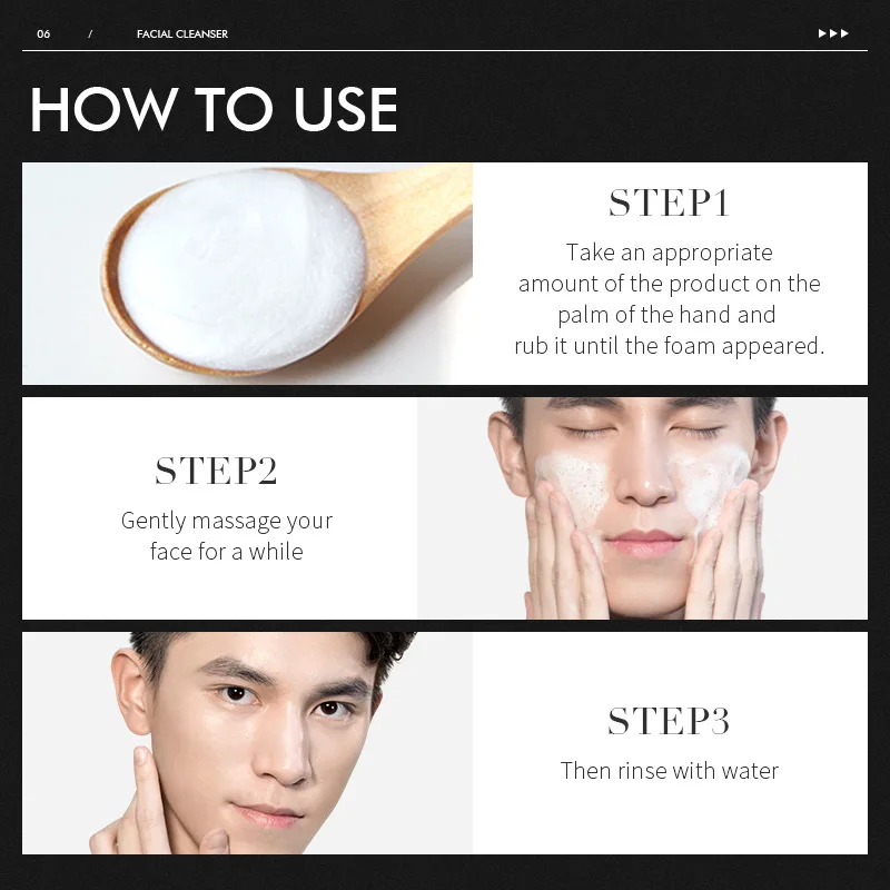 LAIKOU Moisturizing Facial Cleanser For Men Oil Control Deep Cleaning Face Wash Blackhead Removal Skin Care Prodcuts 50g