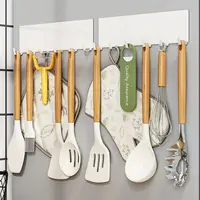 Magnetic Refrigerator Shelves Kitchen Wall Mounted Side Refrigerator Storage Rack Six Hooks Tissue Storage Multi-Purpose Hooks 1