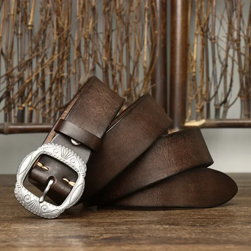 3.8CM Pure Cowhide High Quality Genuine Leather Belts for