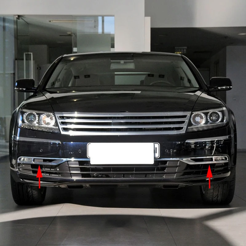 For VW Phaeton 2011 2012 2013 Left Right Car Front Bumper Fog Light Grilles Fog Lamp Frame Grill Grilles 3D0853665J 3D0853666J car exterior accessories car grill mesh