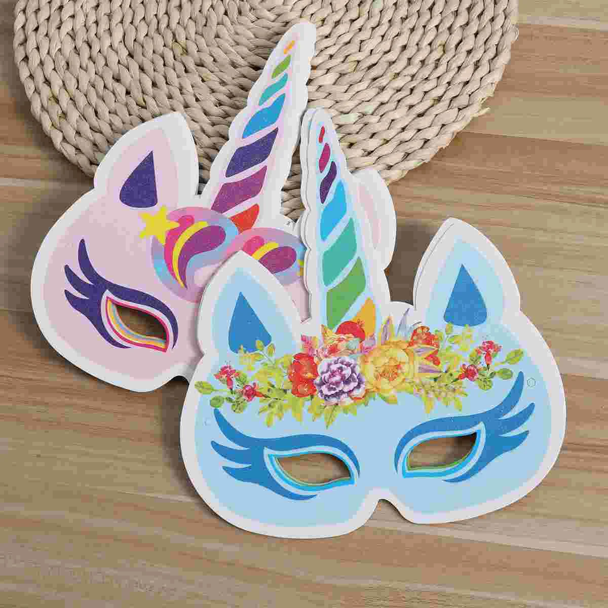 6pcs Birthday Party Colorful Unicorn Mask Party Supplies Decoration for Kids and Adults (6 Styles) unicorn eye mask