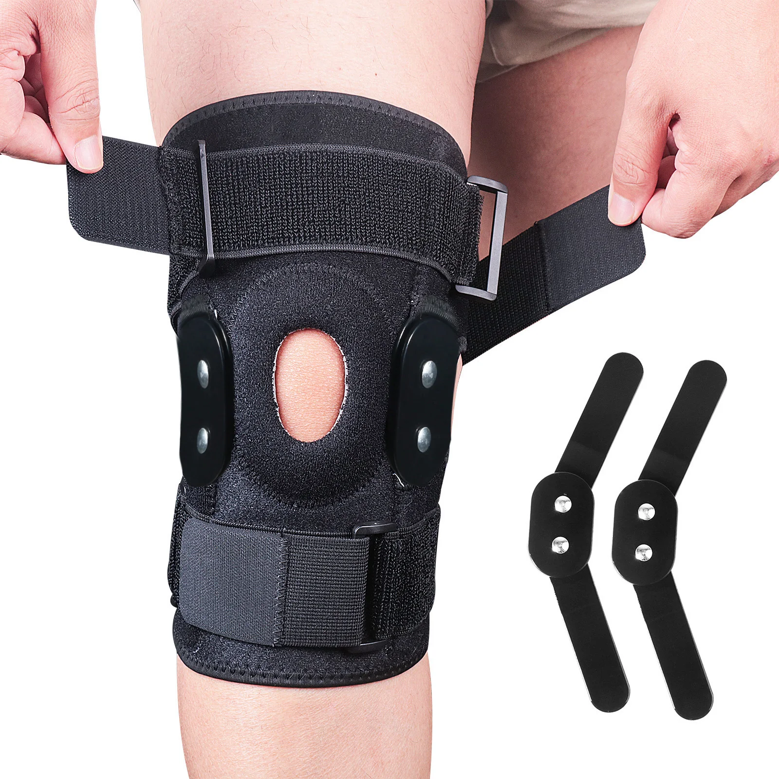 

1PC Adjustable Hinged Knee Brace Knee Support Wrap for Meniscus Tear Patellar Tendon Support, Pain Relief Strains, Sprains etc.