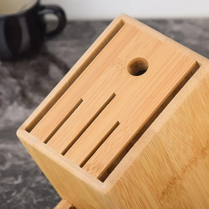 Multifunctional Bamboo Knife Holder with Ventilation for Kitchen Utensils Storage