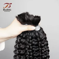 Extensions de cheveux 100% humains pour tressage, lot de 1, caution Curly Black, Indian Remy, Boho Braiding, Bobbi 3