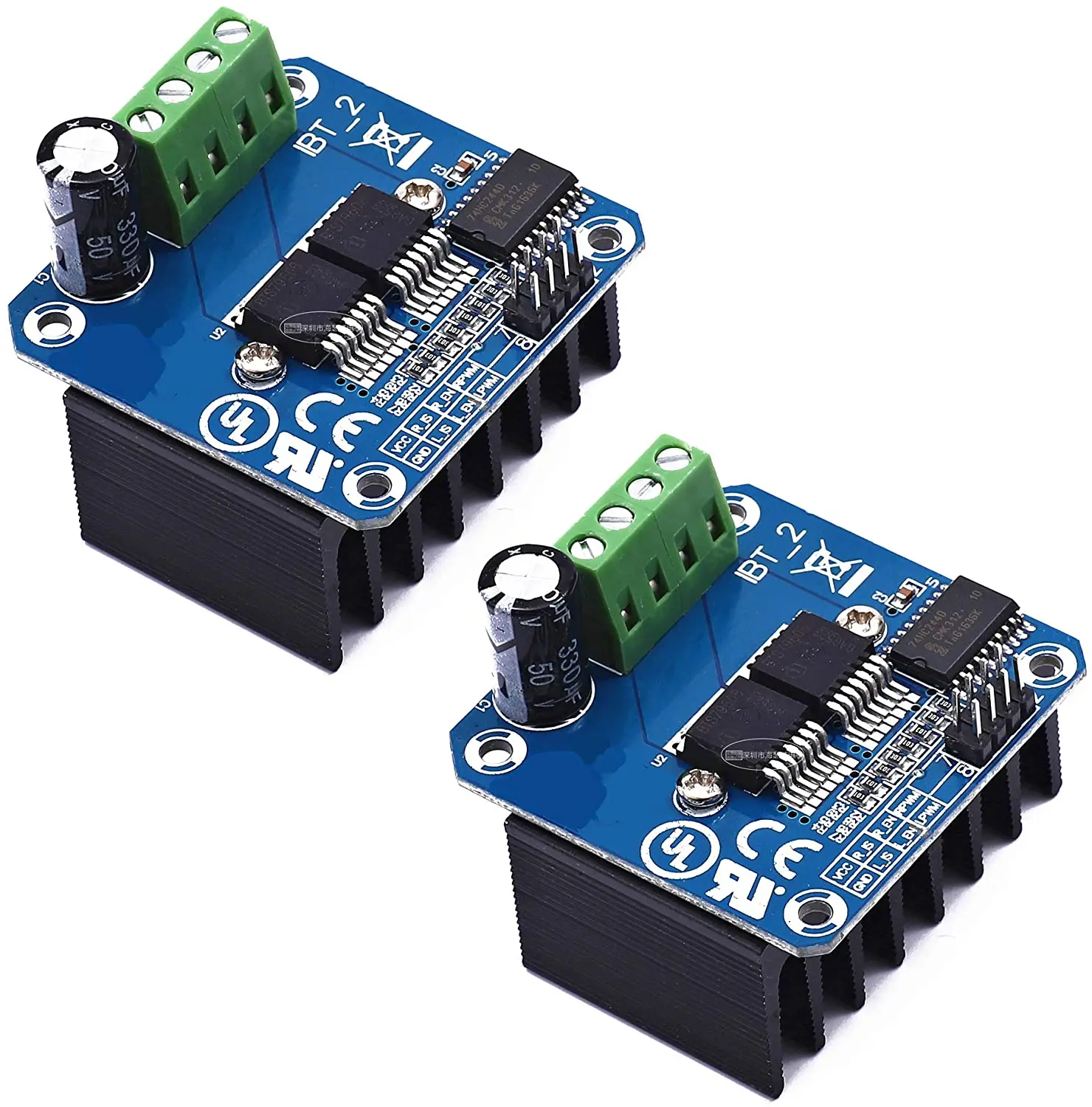 2pcs BTS7960 43A High Power Motor Driver Module / Smart Car Driver ...