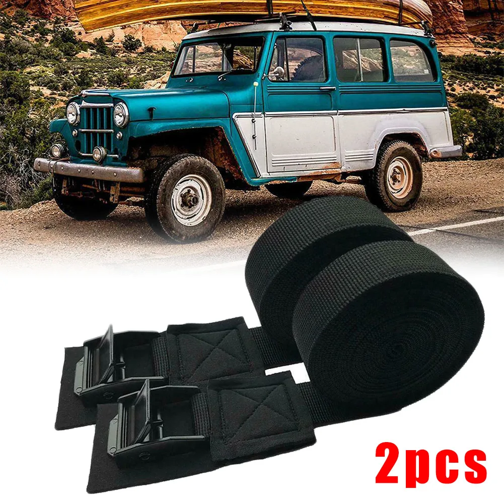 2Pcs Durable Tape Car Roof Rack Belt Luggage Kayak Surfboard Cam Buckle Lashing Tie Down Straps For Kayak Bicycle Surfboard 2pcs straps 9 8 ft car roof rack kayak cam buckle lashing strap luggage strap black durable high quality car parts