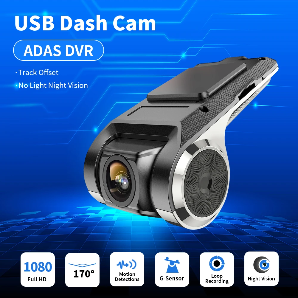 Car Dvr Camera Usb For Multimedia Android Full Hd 1080p Adas Dash Cam ...