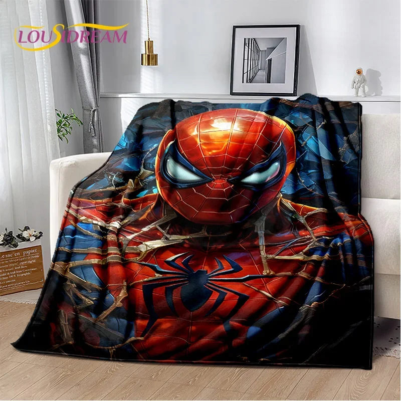 Superhero Marvel Avengers Spider Man Cartoon Soft Flannel Blanket for Beds Bedroom Sofa Picnic,Throw Blanket for Cover Kids Gift 3