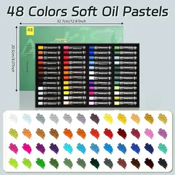 Vibrant Artists Oil Pastels Set - Ideal for Painting and Blending in Classrooms and Studios (48 Colors)