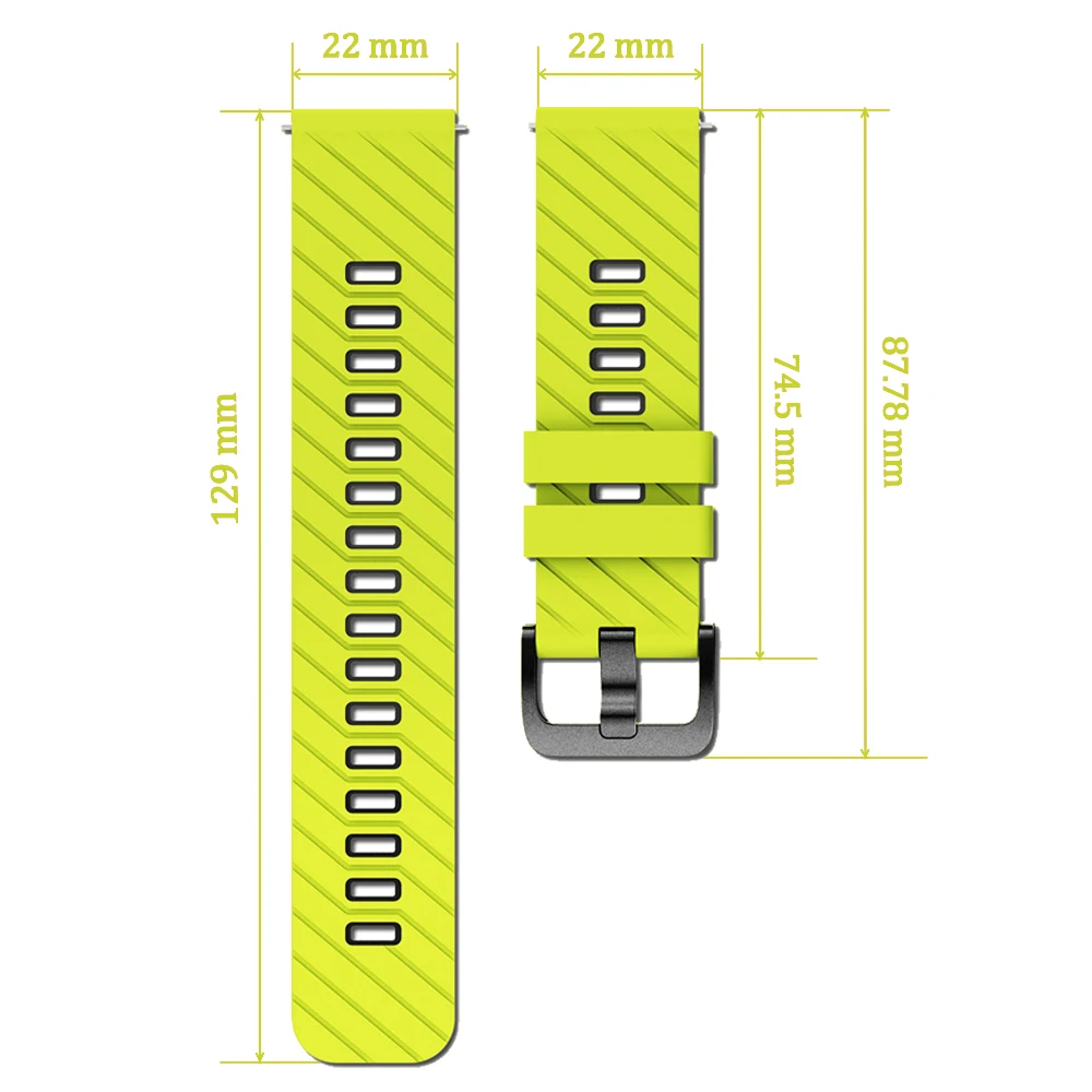 Silicone Sport Watch Strap – Comfortable and Durable Fitness Band, 22mm / 45mm