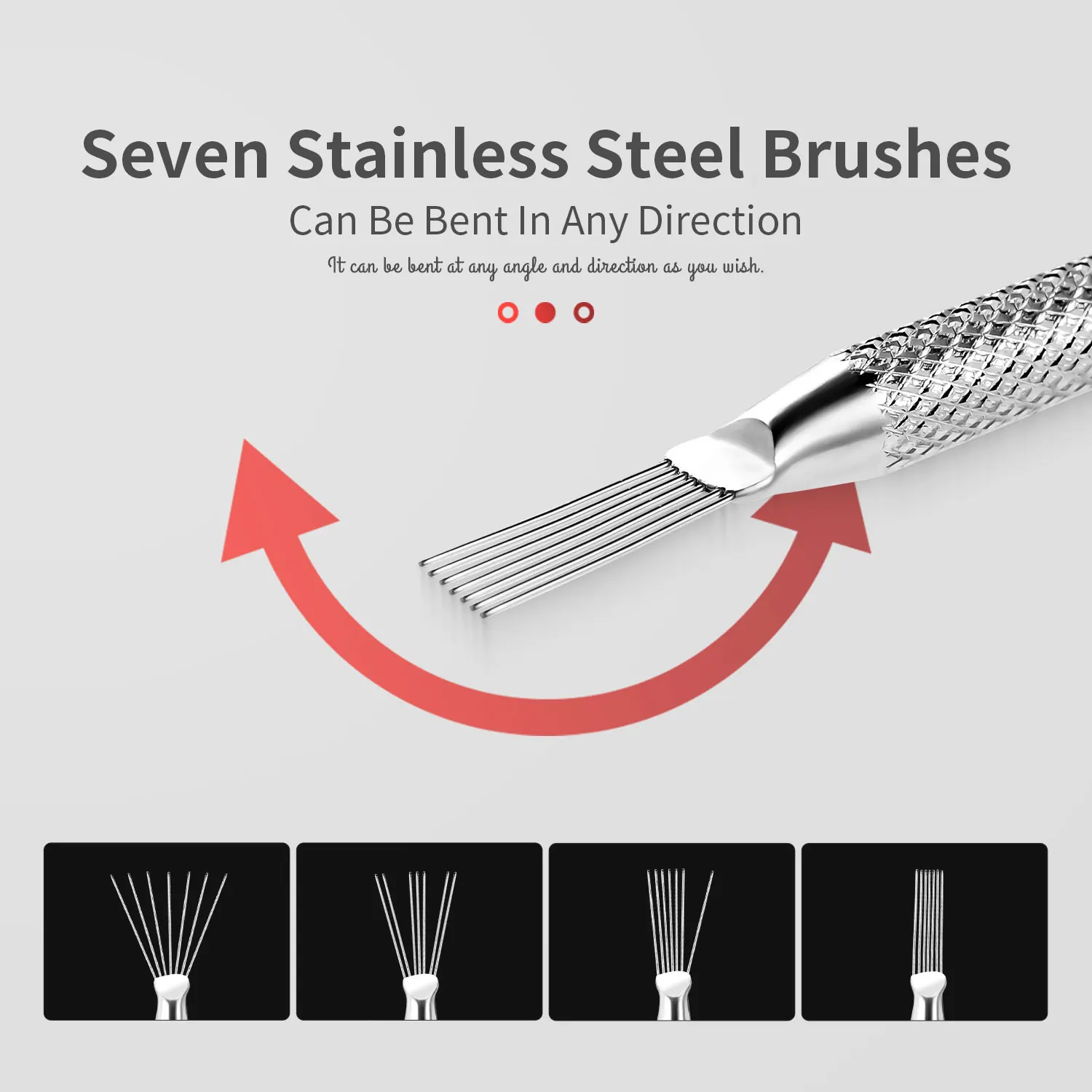 Nail Art Wire Drawing Tool Multifunctional Seven-pin Pen Texture Brush Tools DIY Nail Brush Bendable Feather Pin Painting Lines 4