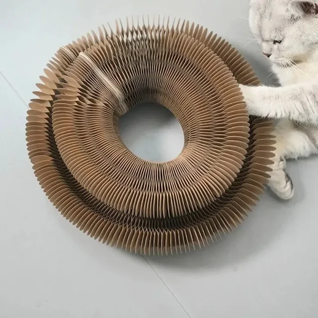 Durable Cat Toy Cat Accordion Magic Organ Cat Scratching Board Cat Toy Ball Scratch Pad Cat Scratcher Kitty Kurlz 2