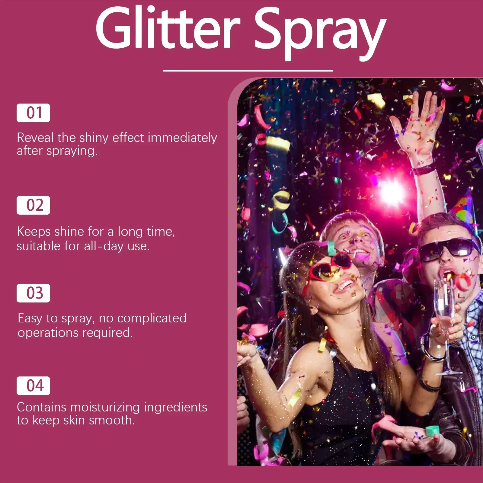 EELHOPE Stage Makeup Spray Dance Party Holiday Bash Hair Body Shimmer Highlight Makeup Spray Instantly Improves Skin Shine 5