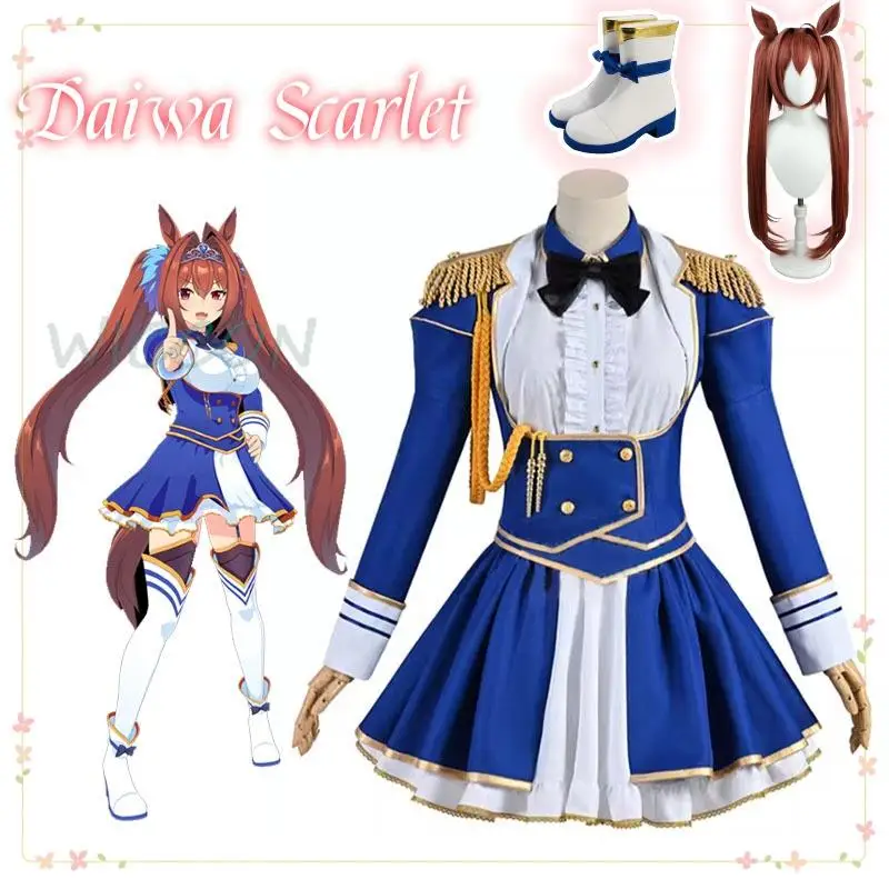 

Umamusume Pretty Derby Cosplay Costume Daiwa Scarlet Wig Shoes Adult Women Outfit Dress Uniform Cosplay Suit Costume Halloween