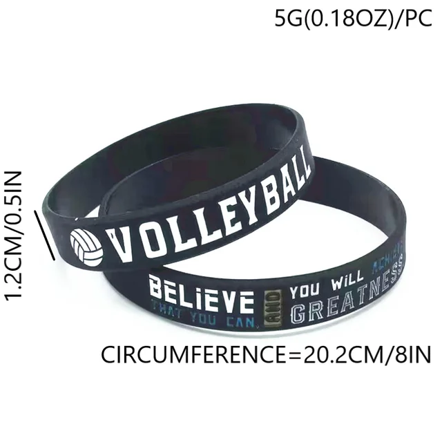 3pcs volleyball believe you can  victory winner never quit never give up rubber bracelet silicone wristband 2