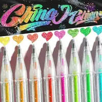 Set of 8-60 Metallic Glitter Gel Pens 1.0 mm Color Ballpoint Pen Book Card Long Lasting Writing Drawing Marking Coloring DIY Art 2