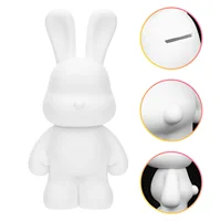 Piggy Bank for Adults Rabbit DIY Ornaments Decorations The Home Mini Bunny Figurines Ceramic Cow Birthday White Outdoor Child 1