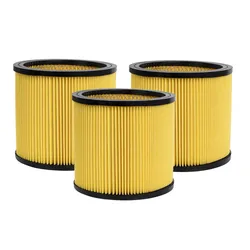 Replacement Standard Cartridge Filter for Wet/Dry Vacuum Cleaners, 5 - 16 Gallon Capacity (3Pcs)