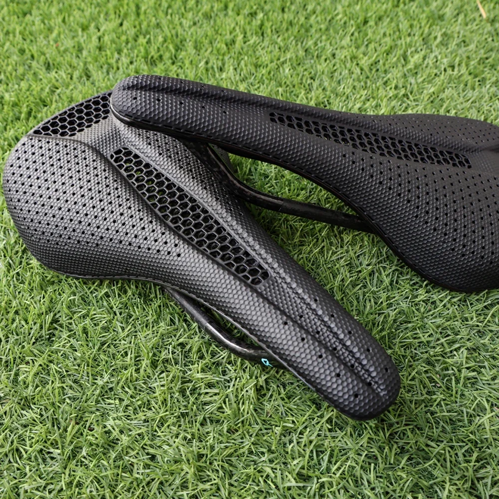 RYET Full Carbon 3D Printed Bike Saddle 265mm*142 Bicycle Seat MTB Gravel Road Wide Seating 7*9mm Cycling Cushion Parts