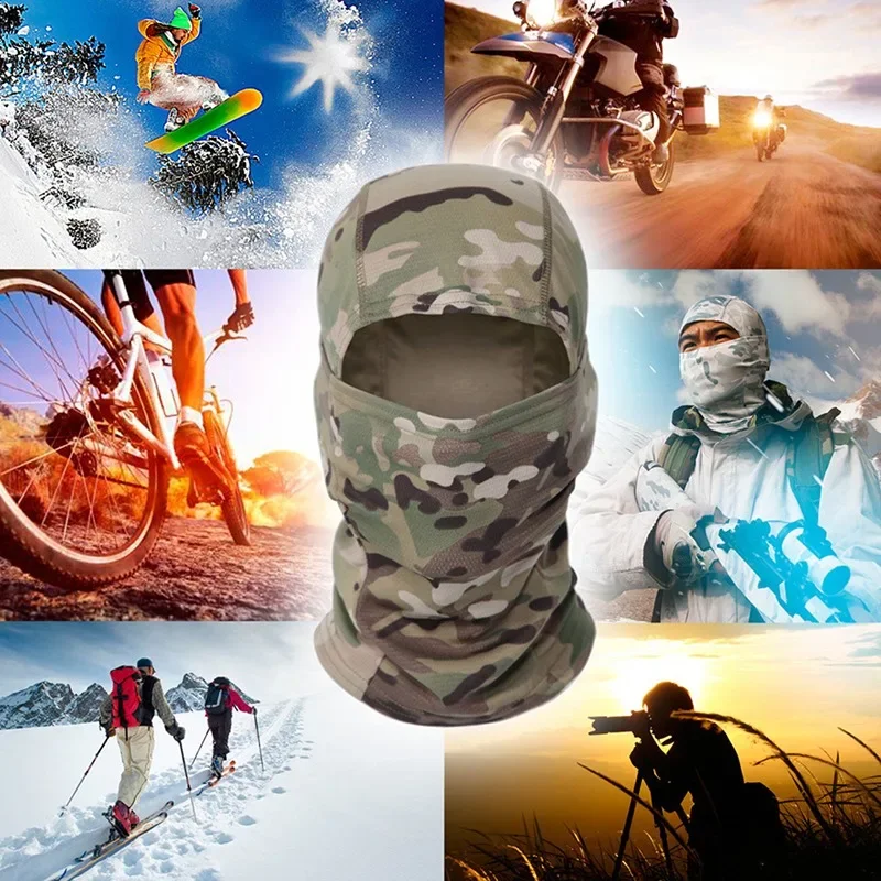 Full Face Tactical Camouflage Balaclava Mask Ski Bike Cycling Hunting Scarf Multicam Airsoft Cap Men Head Cover balaclava hat tactical scarf face mask scarf riding mask hunting scarf camo scarf
