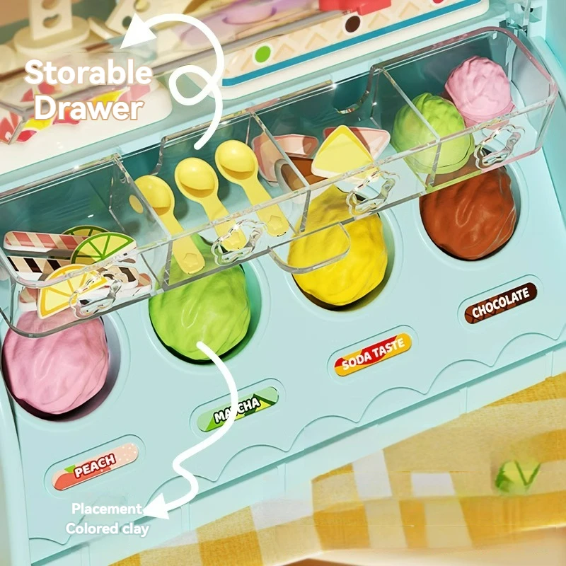 Ice Cream Machine Toy Car Favorite Of Girls Ice Cream Production Scenarios Series Children Toys Birthday Christmas Gift For Kids 4