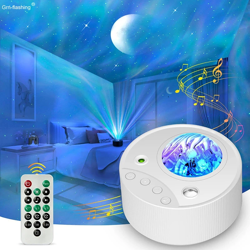 Galaxy Projector Lights Starry Night Light Moon Star Nebula Wave Projector  with Music Bluetooth Speaker RGB Color Changing Remote&Voice Control Party