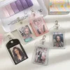Glittery PVC 3inch Card Holders Student Campus Card Protect Cover 4pc Card Space With Keyring 1