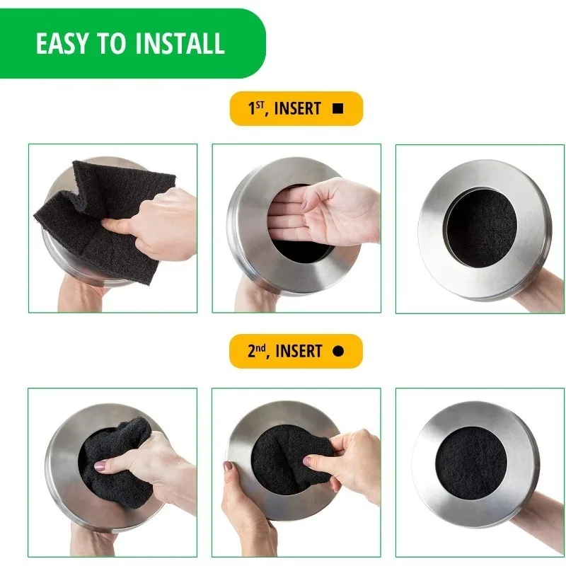 Compost Bin Filters Charcoal-12 Pack Extra Thick (1cm) Fits Gallon Bucket Countertop Bins-Activated Carbon, Both 6.5&rdquo;