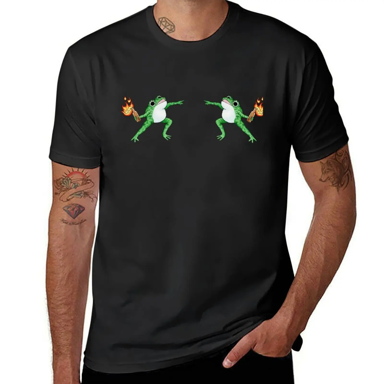 Molotov Cocktail Frog T-Shirt Aesthetic clothing customizeds oversizeds plain oversized t shirts for men