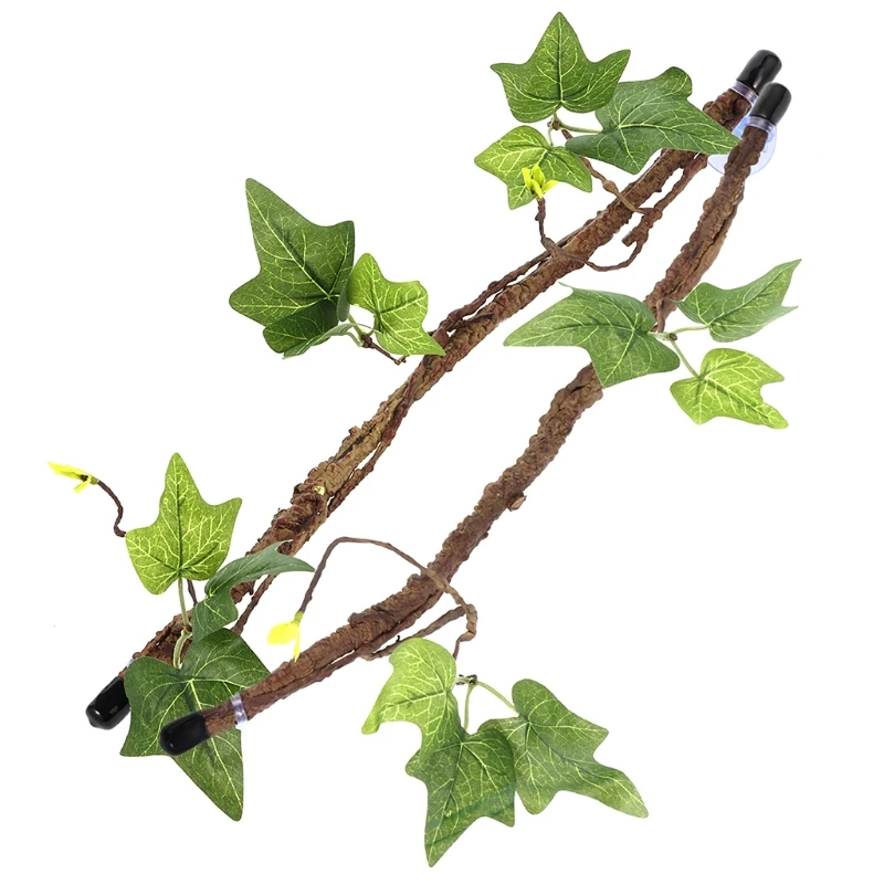 Reptile Vines Reptile Climbing Vines with Leaves Terrarium Plant Decoration with Suction Cups artificial plants reptile vines