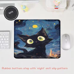 Starry Sky Black Cat Gaming Mouse Pad - Large Non - Slip Desk Mat for Office and Laptop Use (Cute Cat - 06)
