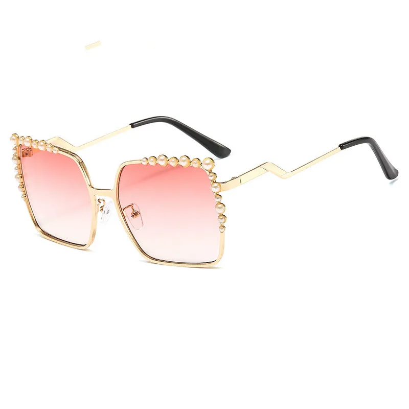 rose gold sunglasses Oversized Square Sun Glasses Ladies 2022 New Luxury Pearl Sunglasses Women Brand Designer  Fashion Shades big Square square sunglasses women Sunglasses