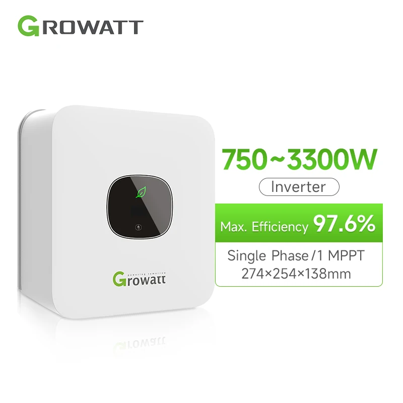 Growatt Solar Inverter Mic 750 ~ 3300Tl-X 750W 1Kw 1500W 2Kw 2500W 3Kw 3300W On Grid Mppt Inverter Monofase Grid Tie Inverter
